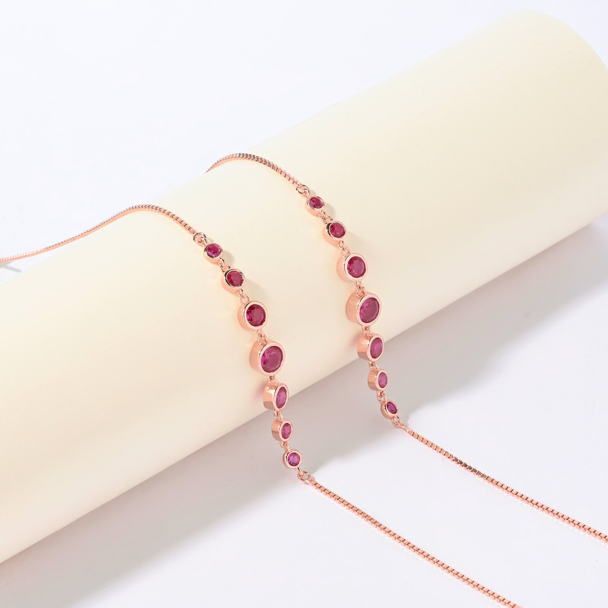 Crimson Silver Anklet