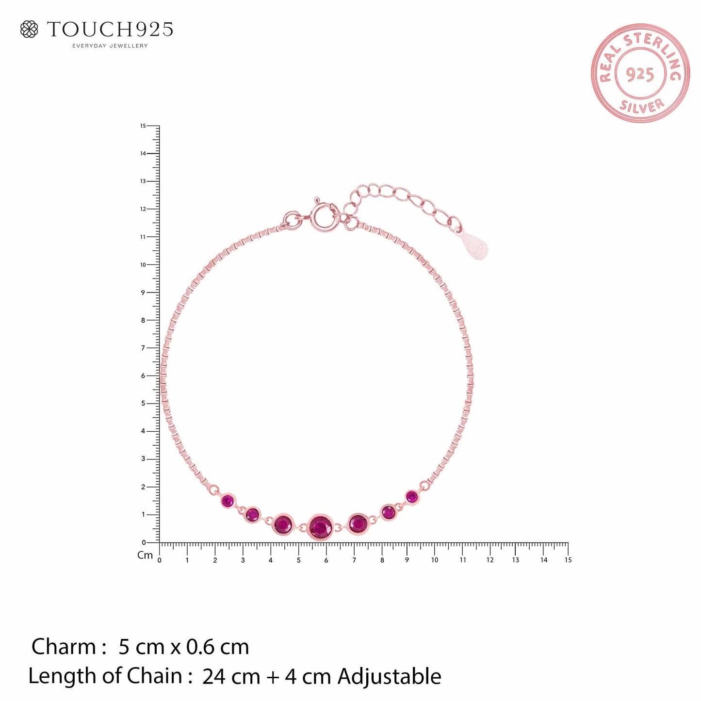 Crimson Silver Anklet