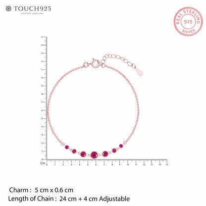 Crimson Silver Anklet