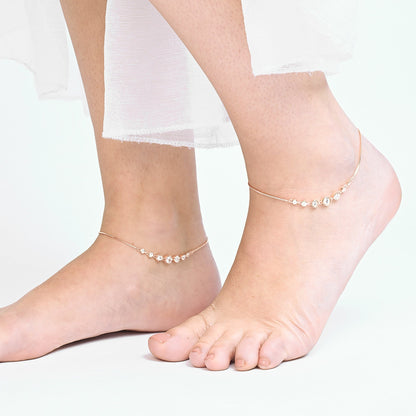 Crimson Silver Anklet