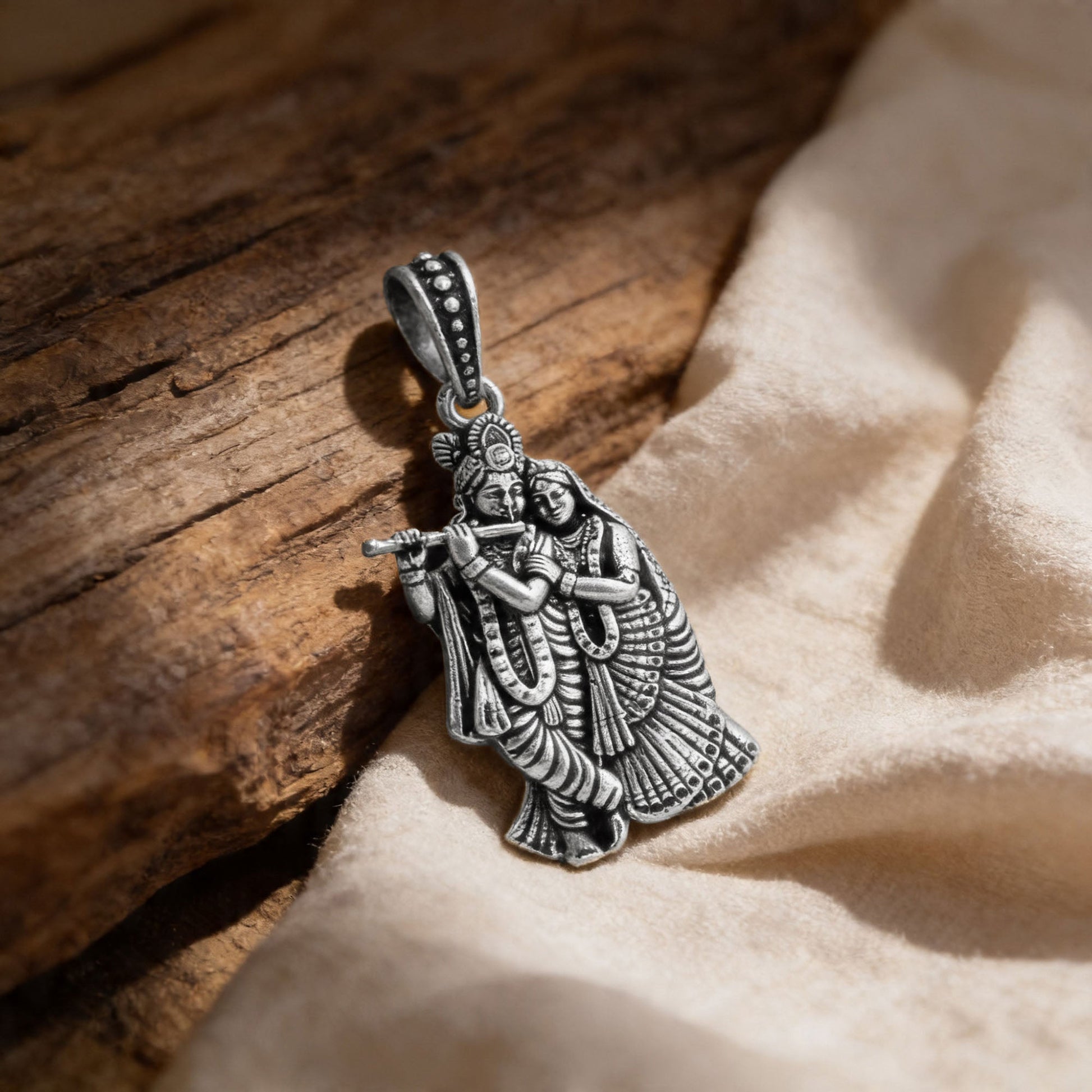Radha Krishna Divine Pendant