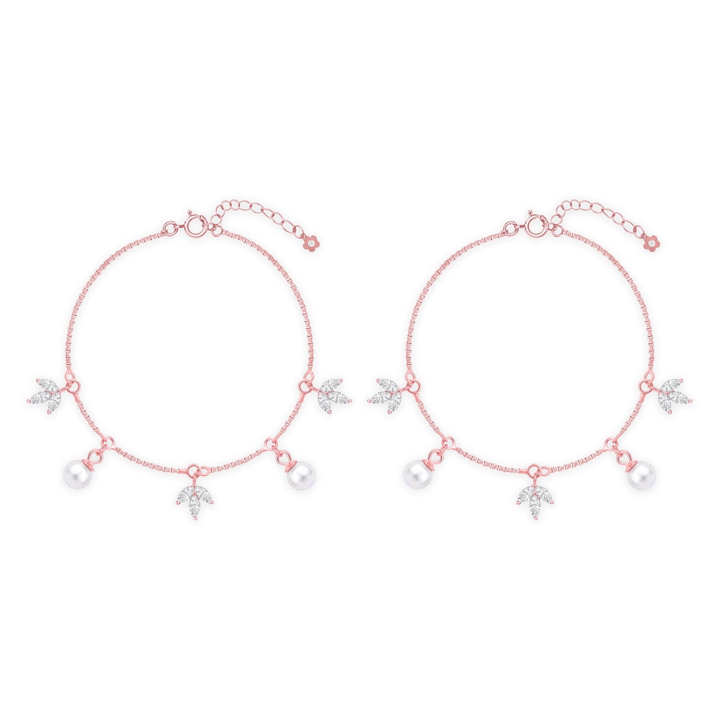 Pearl Bloom Silver Anklet