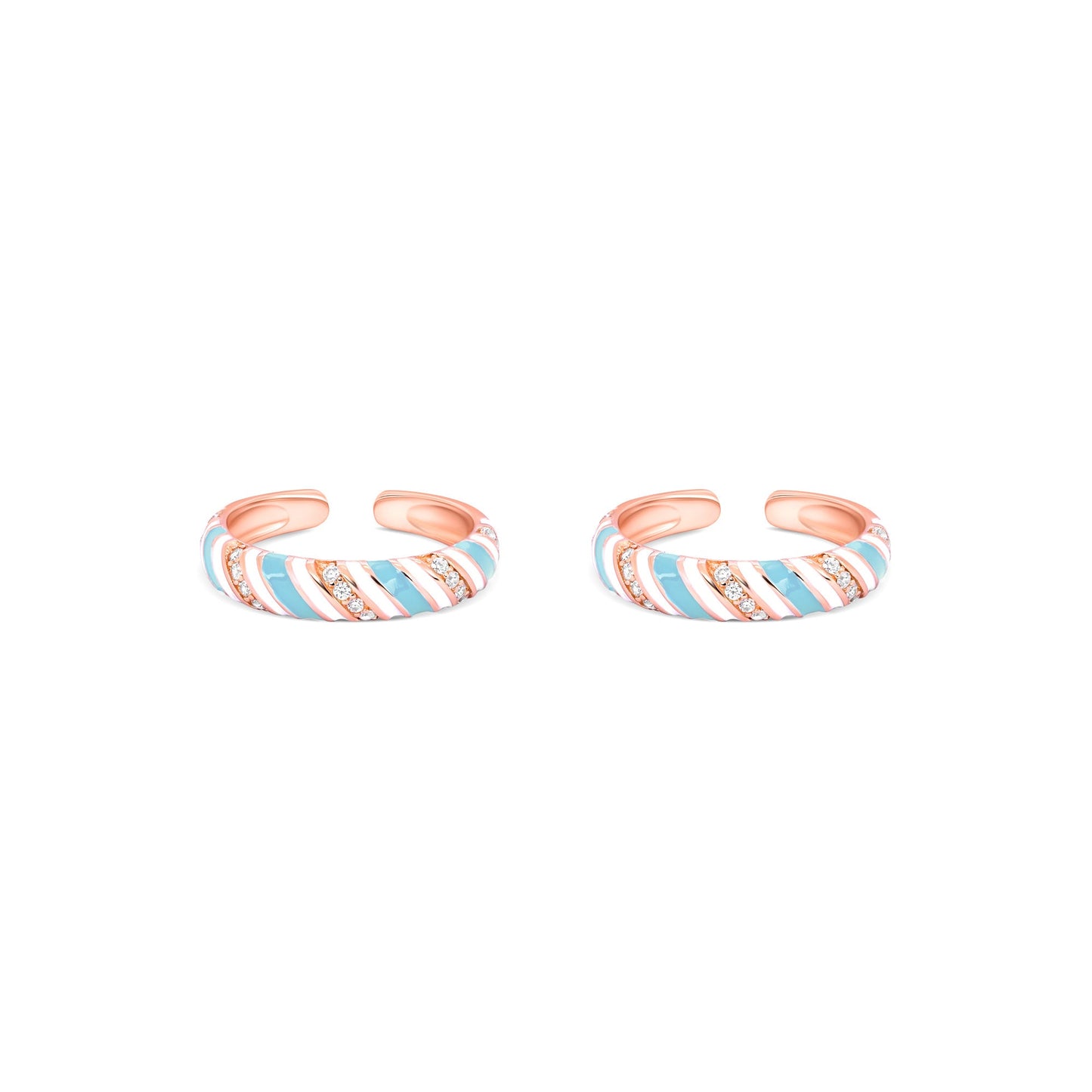 Candy Swirl Silver Toe Ring