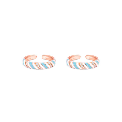 Candy Swirl Silver Toe Ring