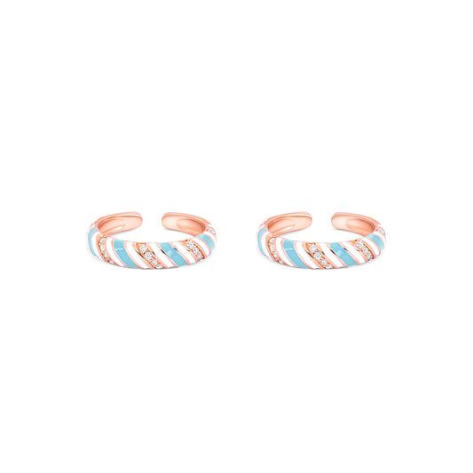 Candy Swirl Silver Toe Ring