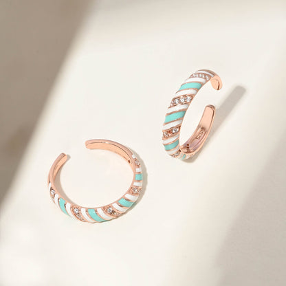 Candy Swirl Silver Toe Ring