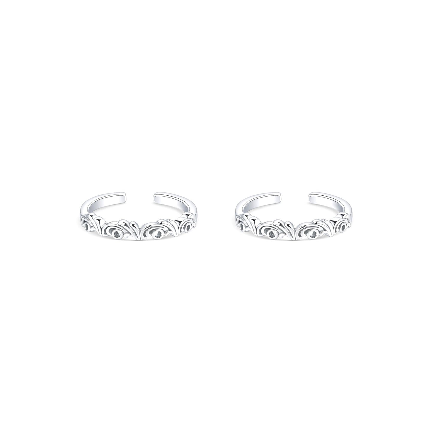 Whirls Silver Toe Ring