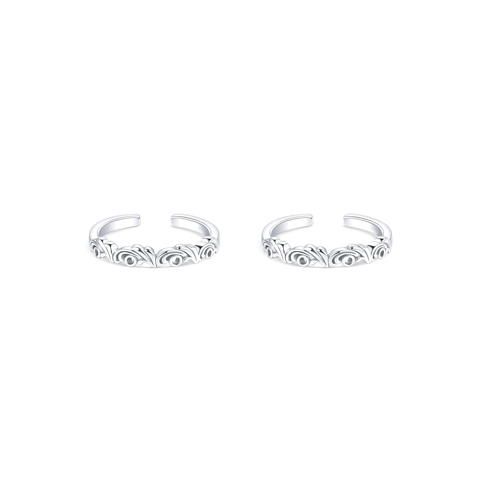 Whirls Silver Toe Ring