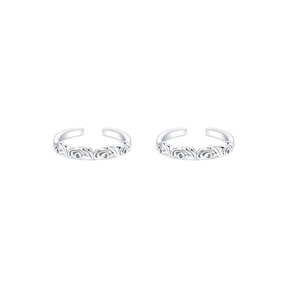 Whirls Silver Toe Ring