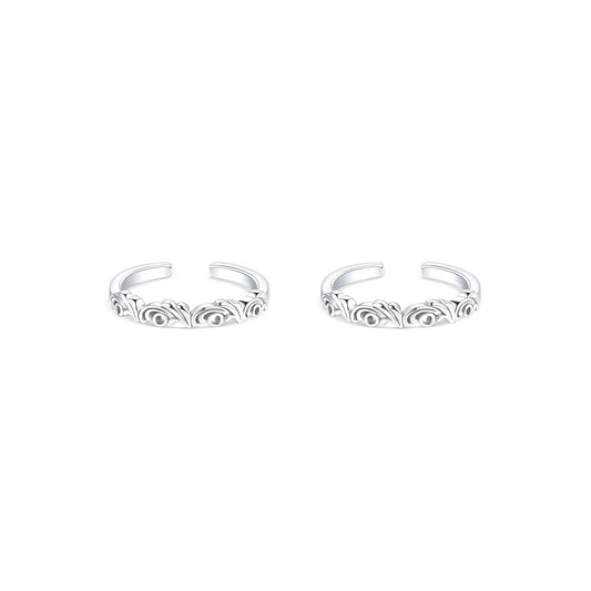 Whirls Silver Toe Ring