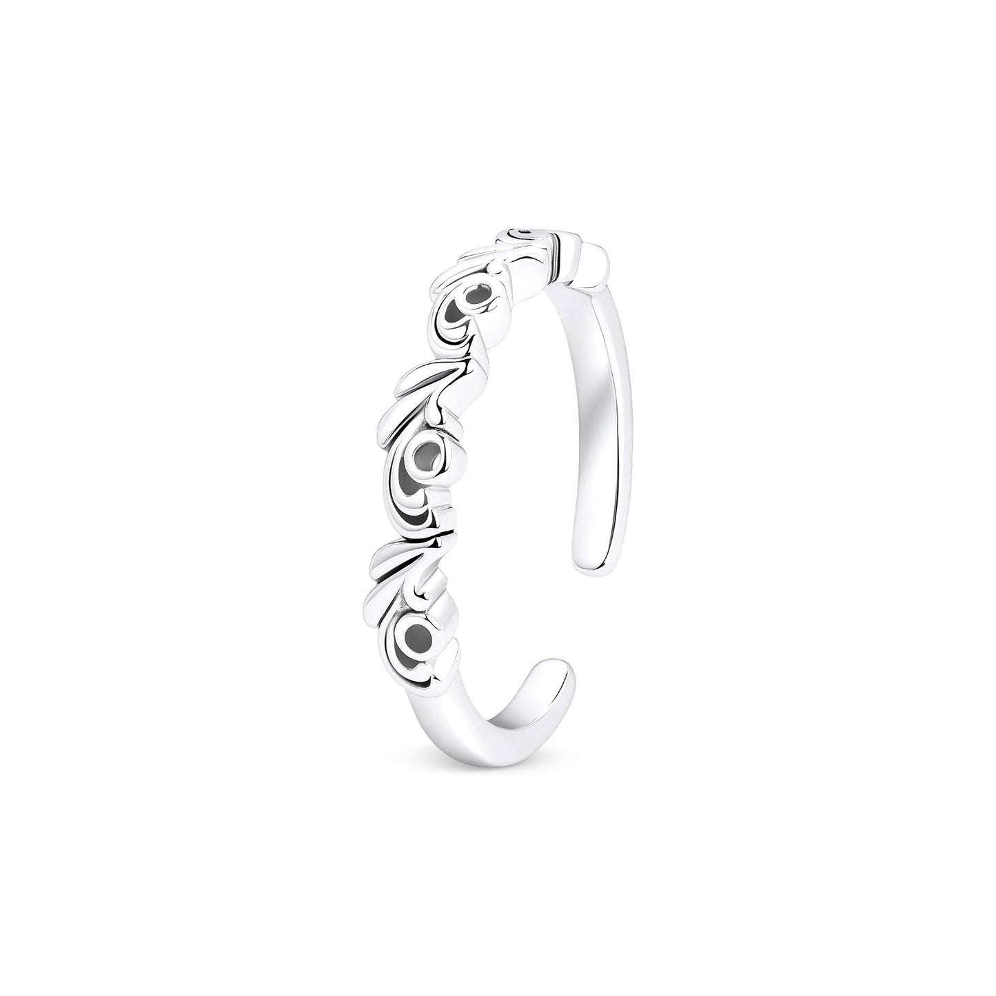 Whirls Silver Toe Ring