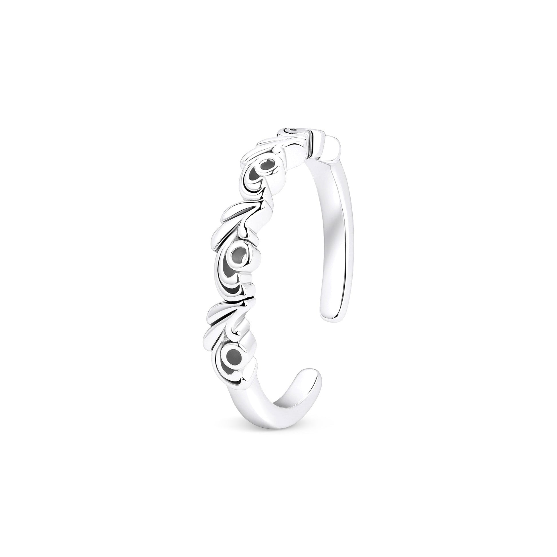 Whirls Silver Toe Ring