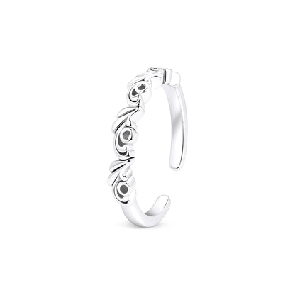 Whirls Silver Toe Ring