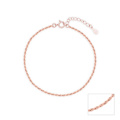 Twist Weave Silver Anklet