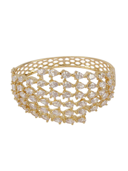 Gold-Plated American Diamond Studded Kada Bracelet
