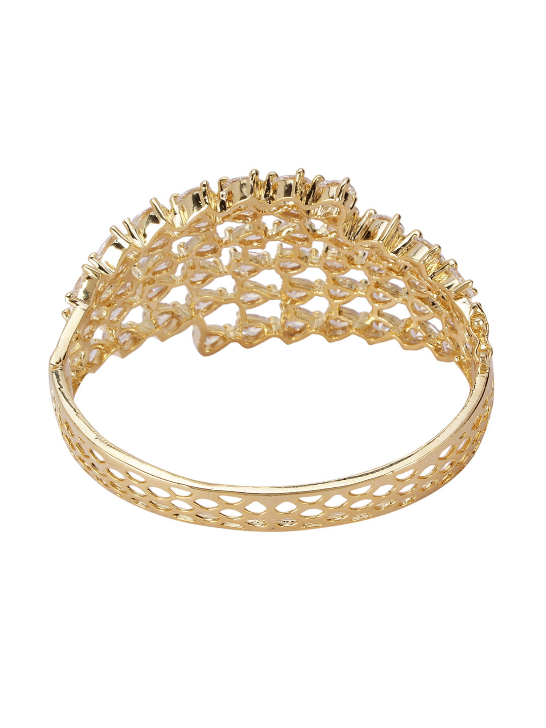 Gold-Plated American Diamond Studded Kada Bracelet