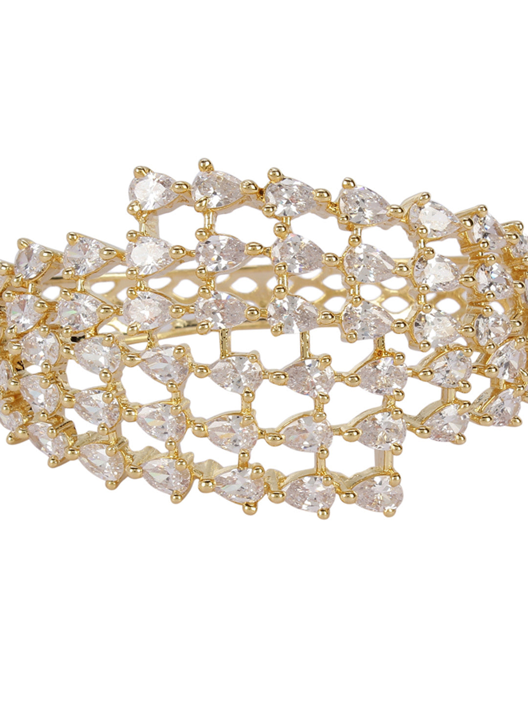 Gold-Plated American Diamond Studded Kada Bracelet
