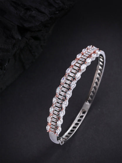 Gold-Plated Stone Studded Beaded Handcrafted Link Bracelet