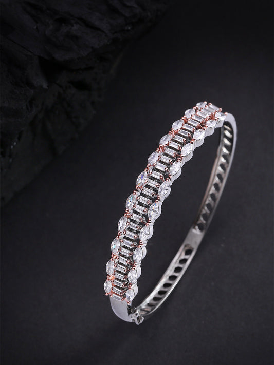 Gold-Plated Stone Studded Beaded Handcrafted Link Bracelet