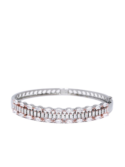Gold-Plated Stone Studded Beaded Handcrafted Link Bracelet