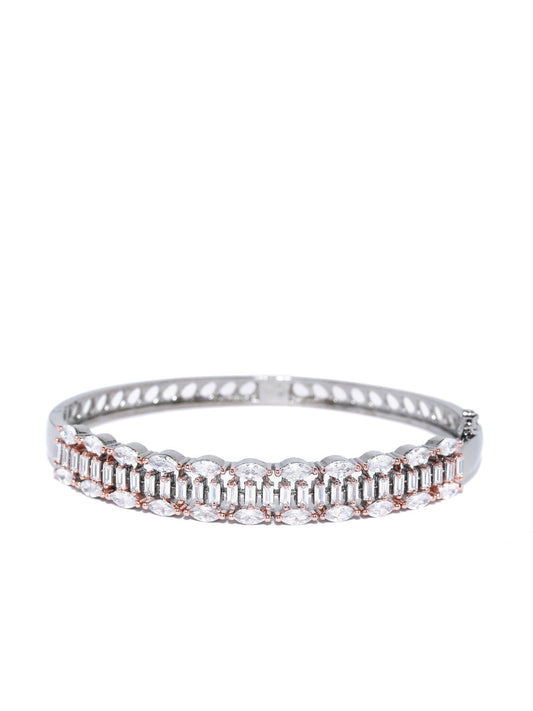 Gold-Plated Stone Studded Beaded Handcrafted Link Bracelet