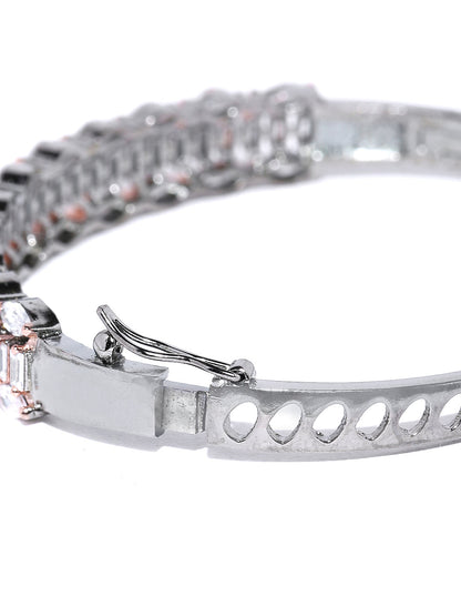 Gold-Plated Stone Studded Beaded Handcrafted Link Bracelet