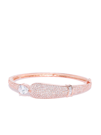 Rose Gold-Plated American Diamond Studded Bracelet