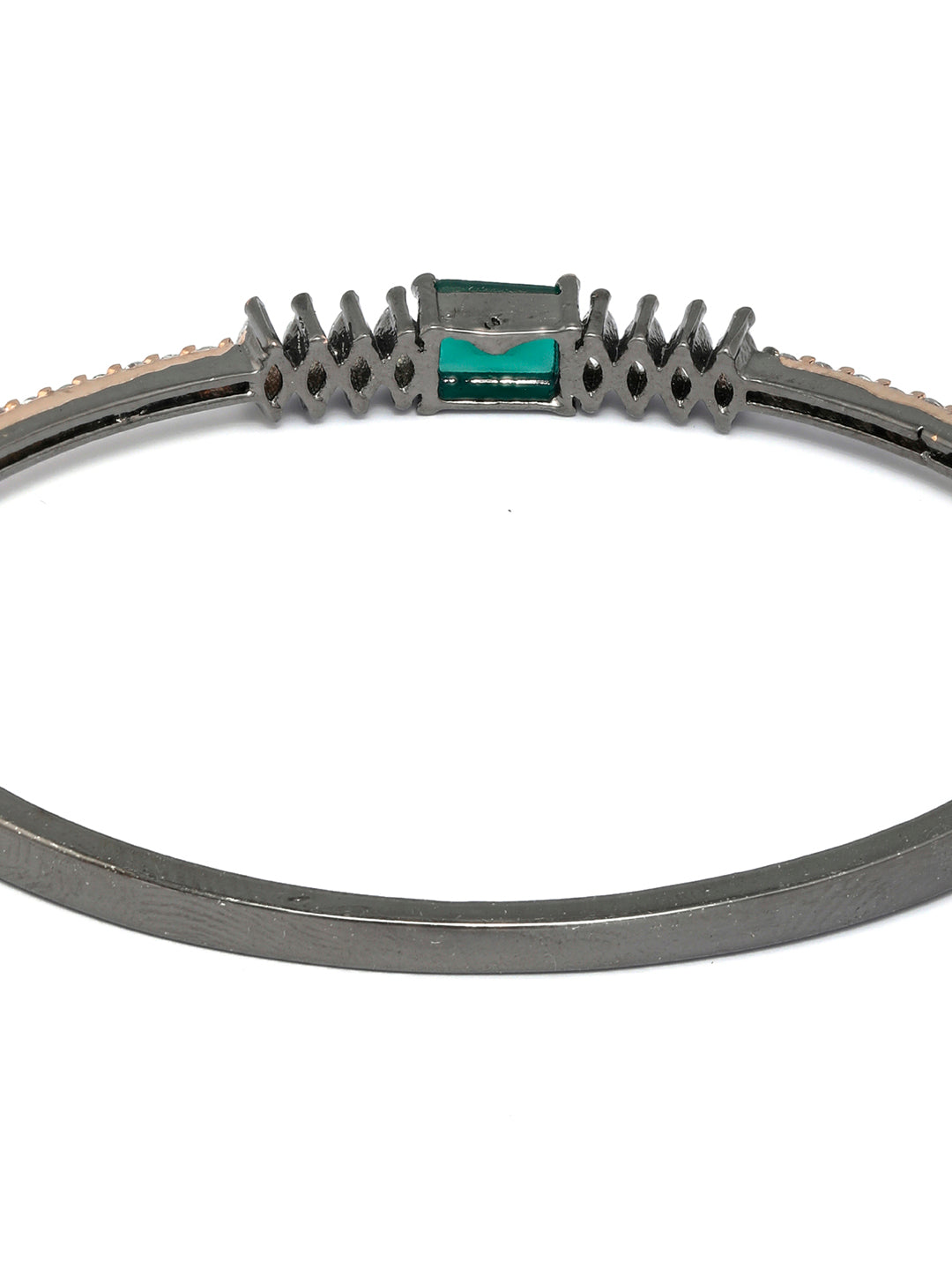 Green Stone Studded American Diamond Bracelet