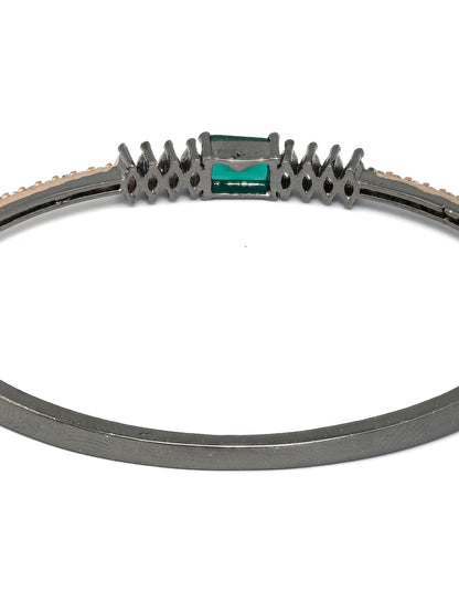 Green Stone Studded American Diamond Bracelet