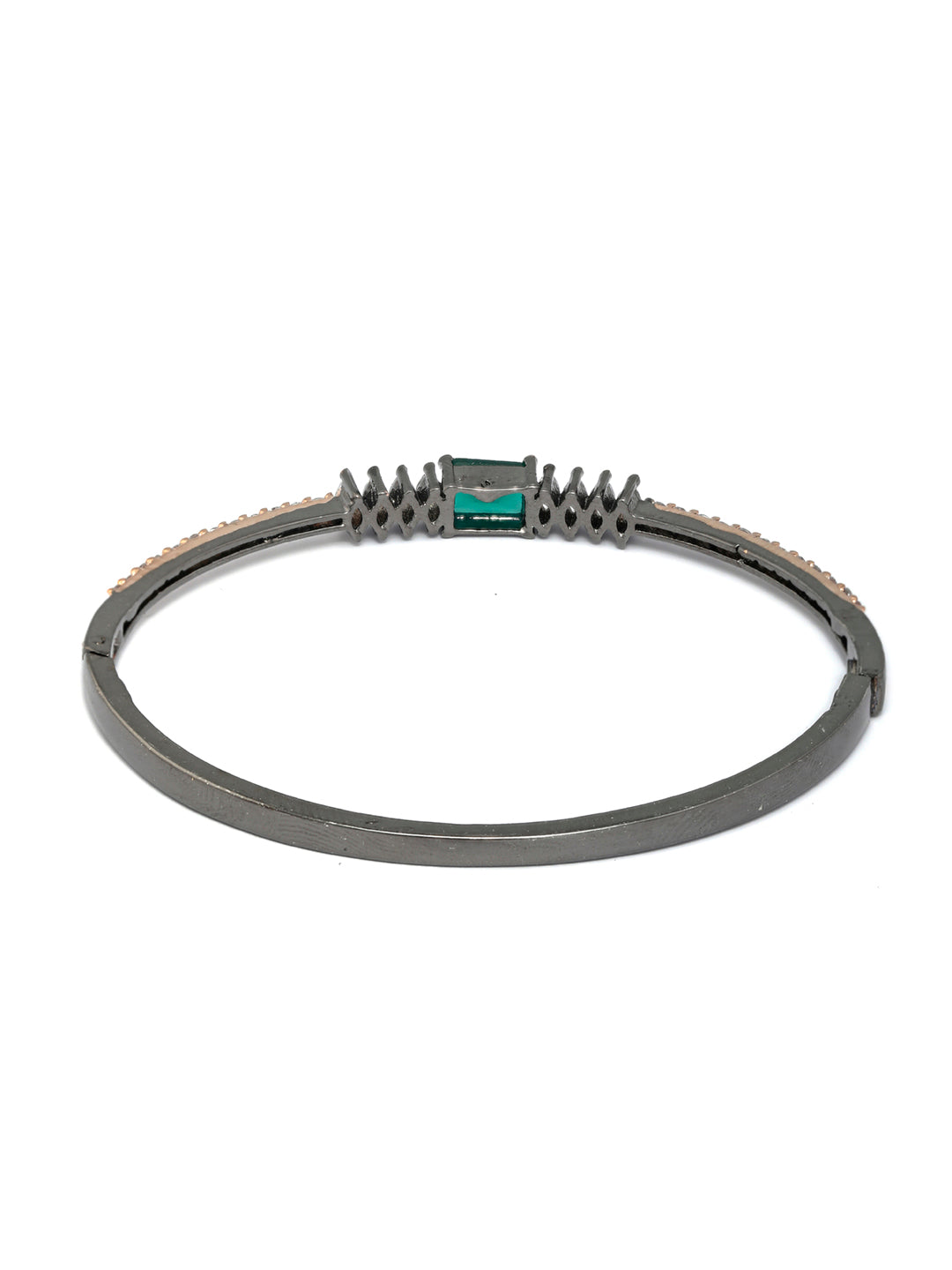 Green Stone Studded American Diamond Bracelet