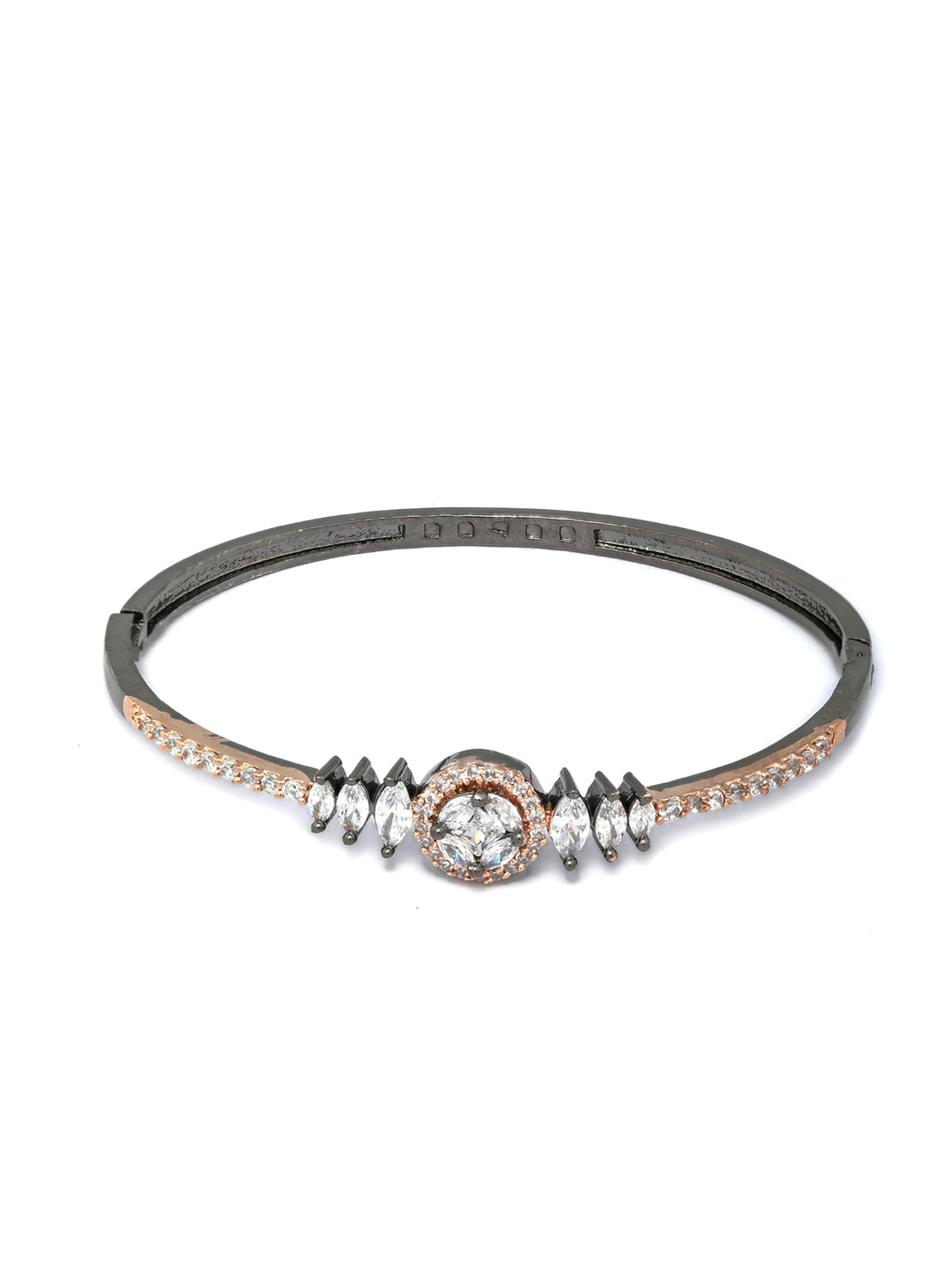 Dual Toned American Diamond Floral Bracelet