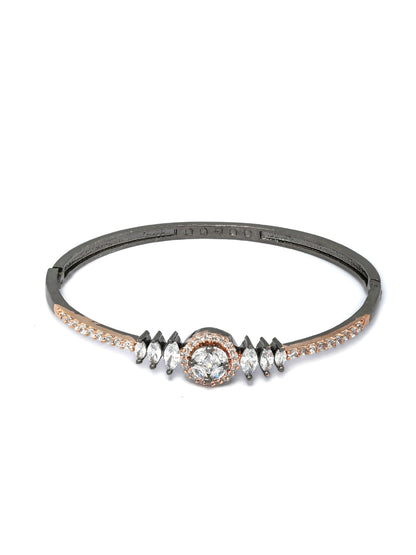 Dual Toned American Diamond Floral Bracelet