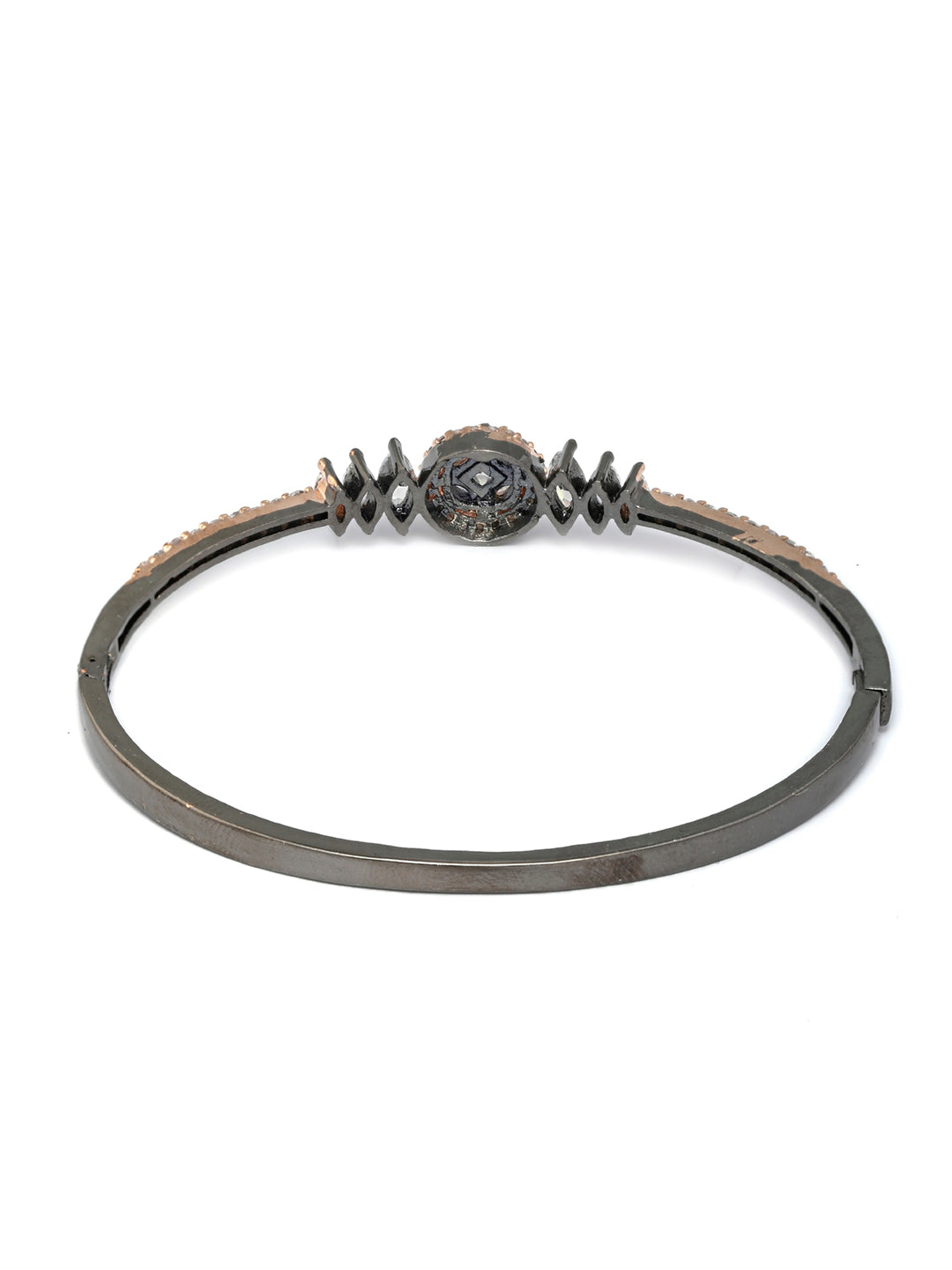 Dual Toned American Diamond Floral Bracelet
