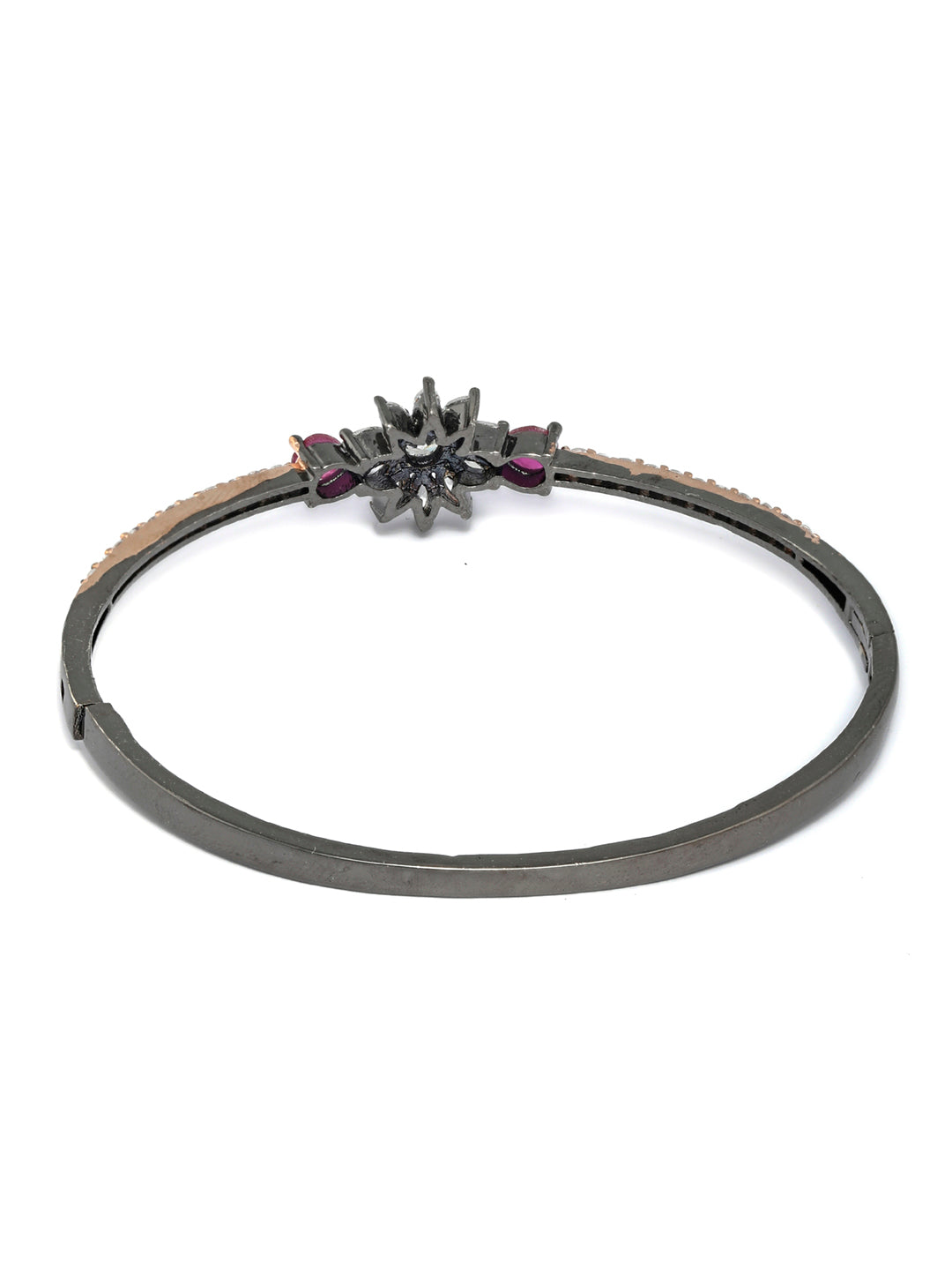 Dual Toned Floral American Diamond Bracelet