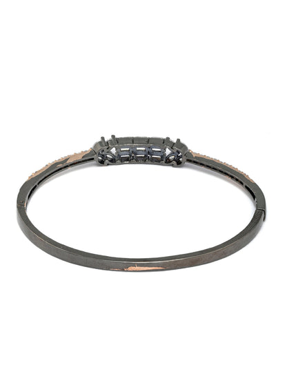 Dual Toned American Diamond Leaf Bracelet