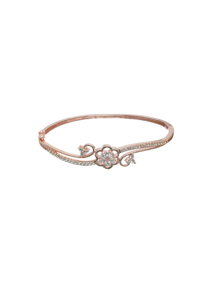 Priyaasi Elegant Rose Gold Floral Bracelet