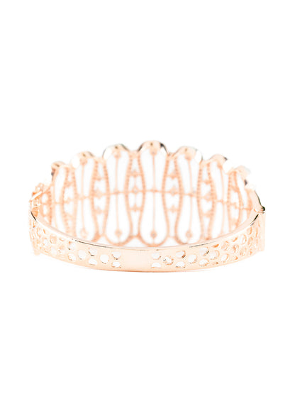 Elegant Bold American Diamond Rose Gold-Plated Bracelet