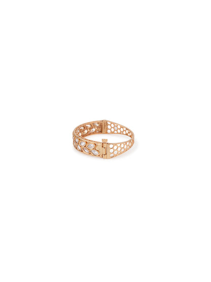 Priyaasi Gold Plated Kundan Studded Leaf Bracelet