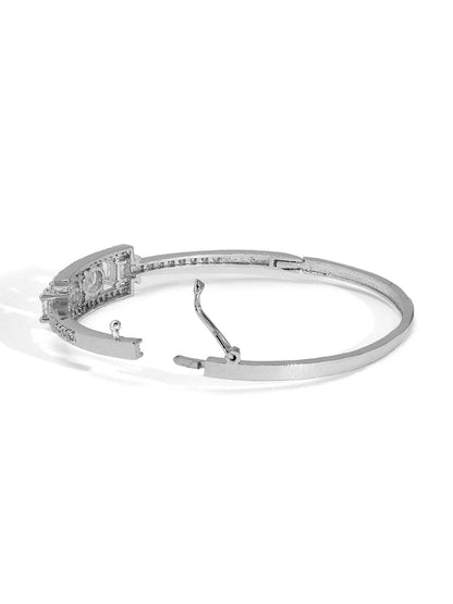 Priyaasi Dazzling American Diamond Adorned Silver-Plated Bracelet