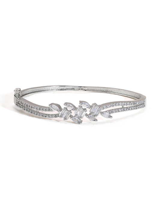 Priyaasi American Diamond Brilliance on Silver-Plated Wrist Poetry