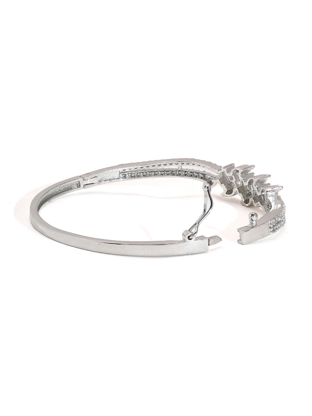 Priyaasi American Diamond Brilliance on Silver-Plated Wrist Poetry