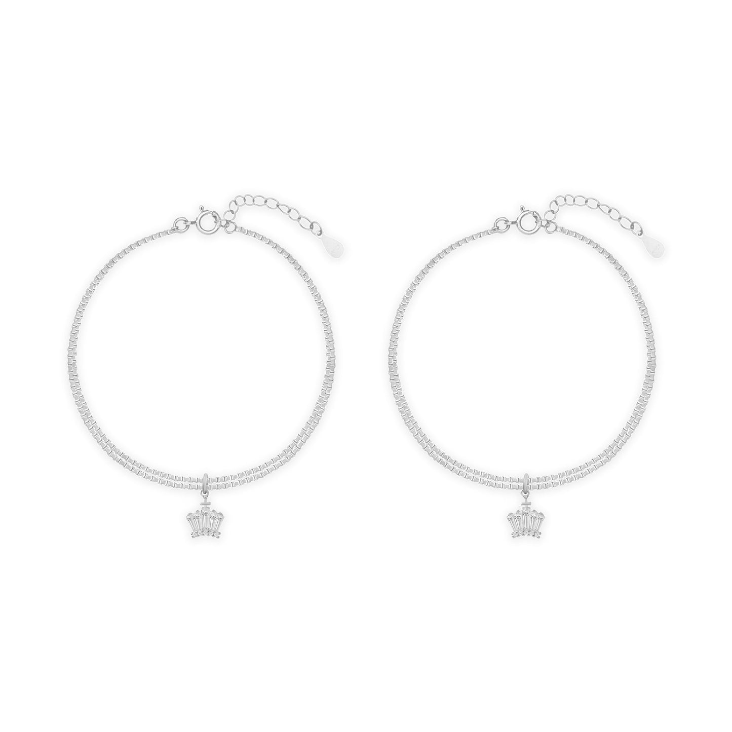 Crystal Flare Silver Anklet