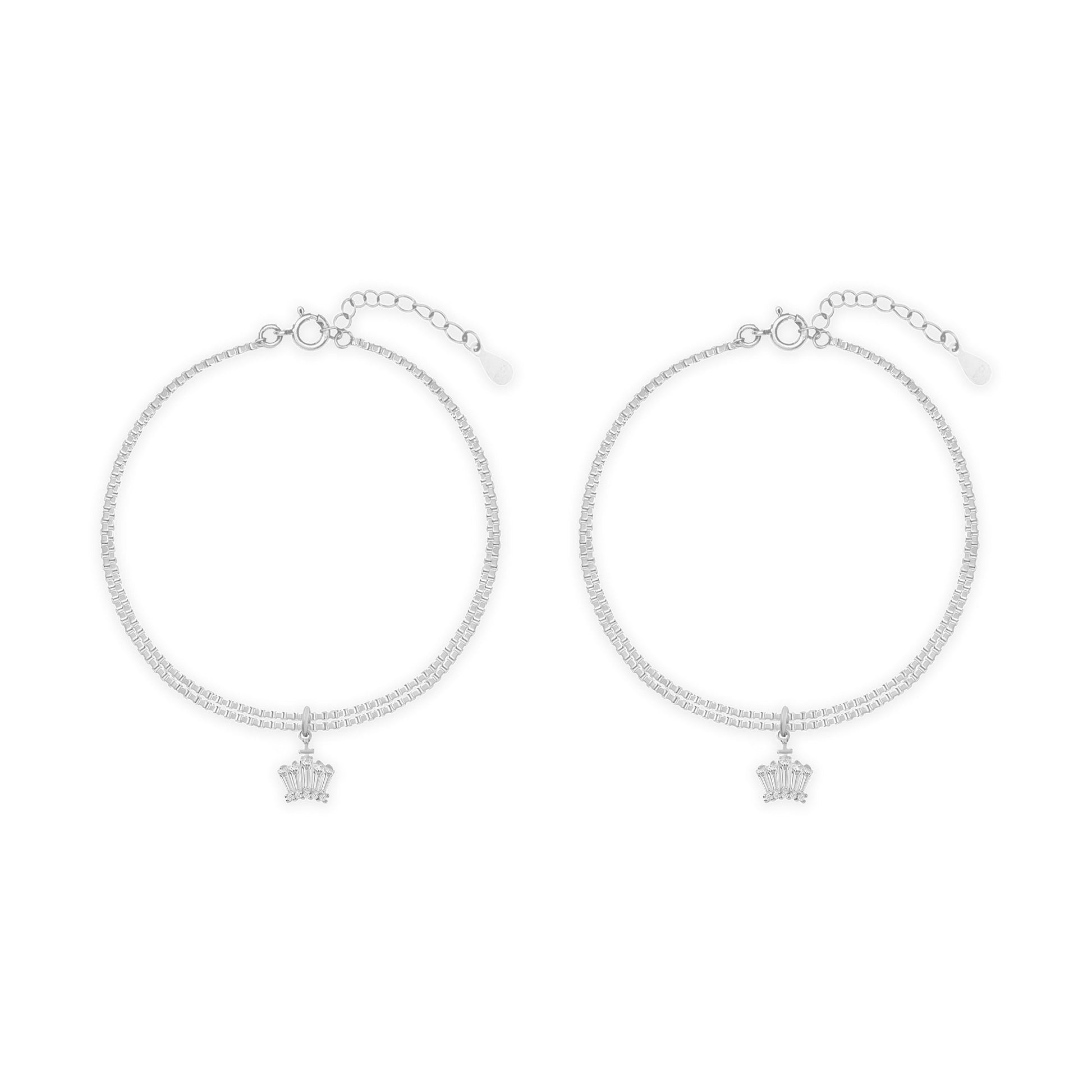 Crystal Flare Silver Anklet