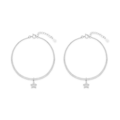 Crystal Flare Silver Anklet