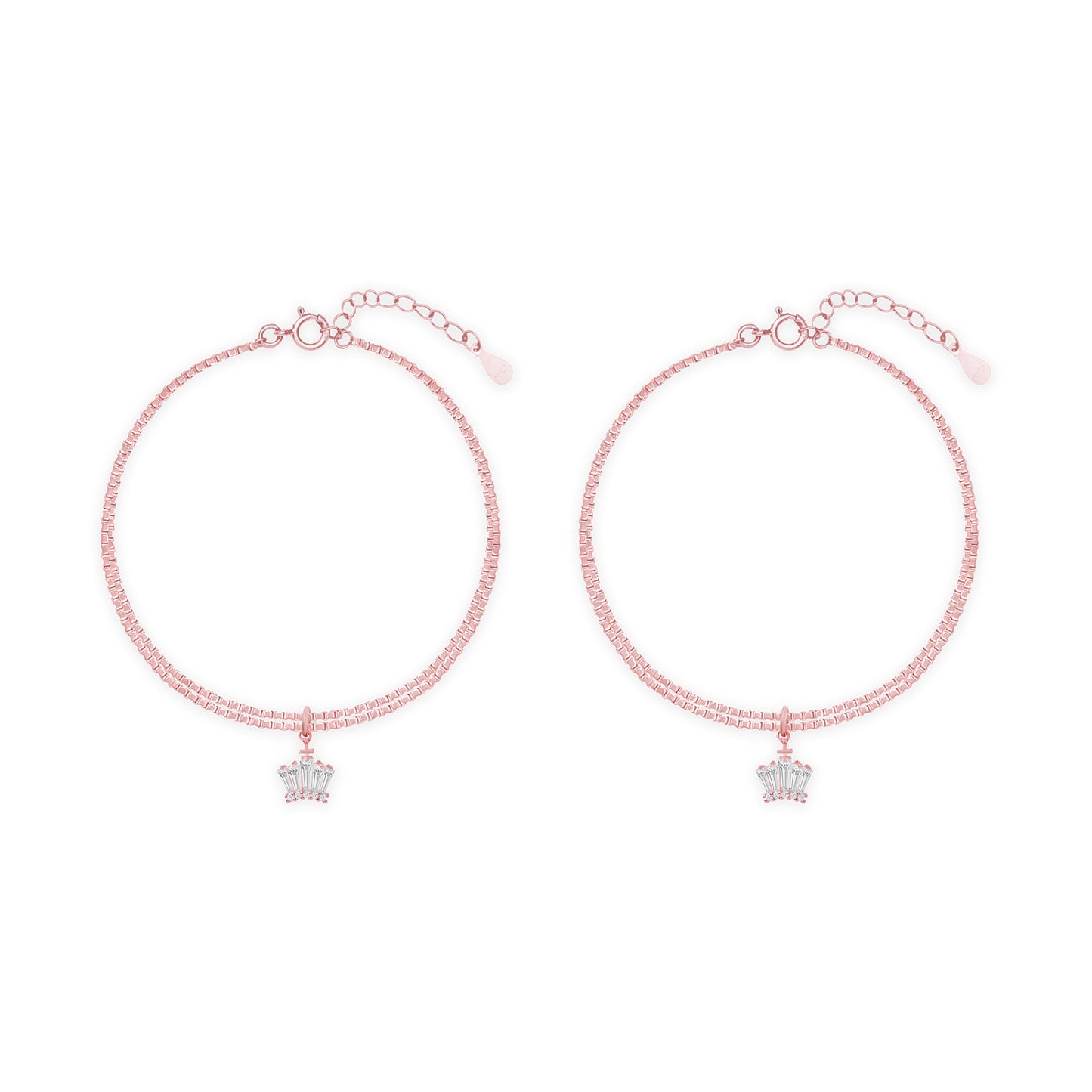Crystal Flare Silver Anklet