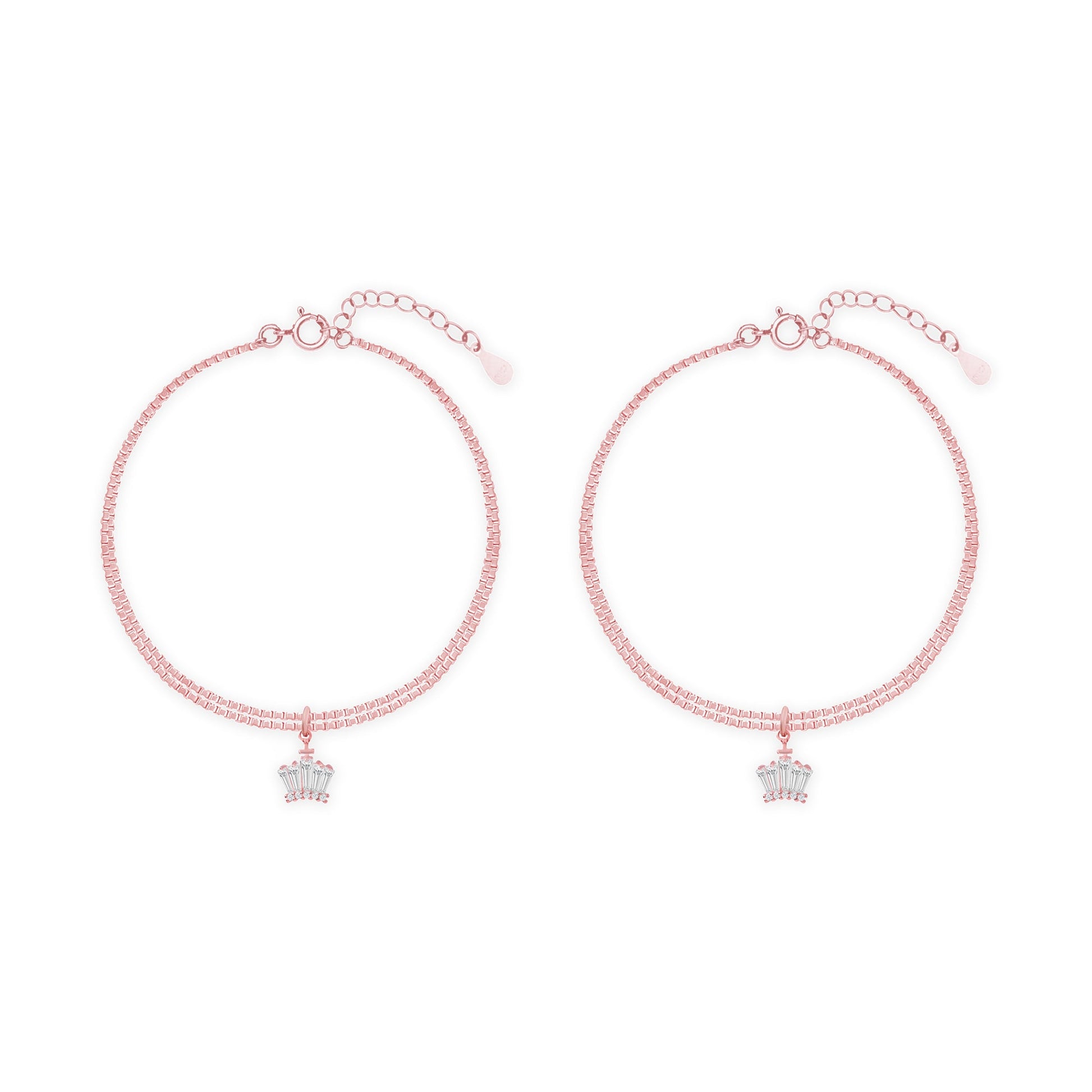Crystal Flare Silver Anklet