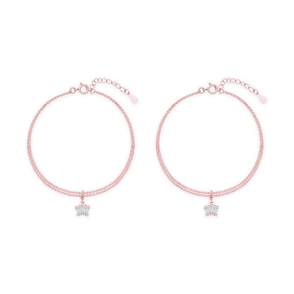 Crystal Flare Silver Anklet