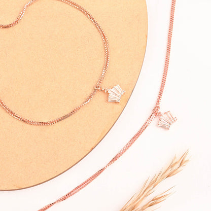 Crystal Flare Silver Anklet