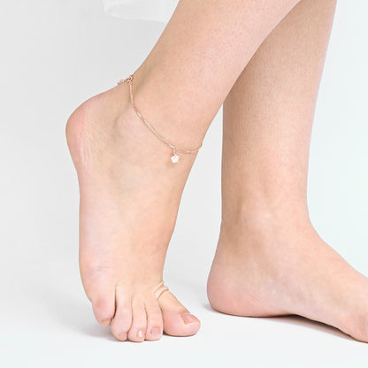 Crystal Flare Silver Anklet