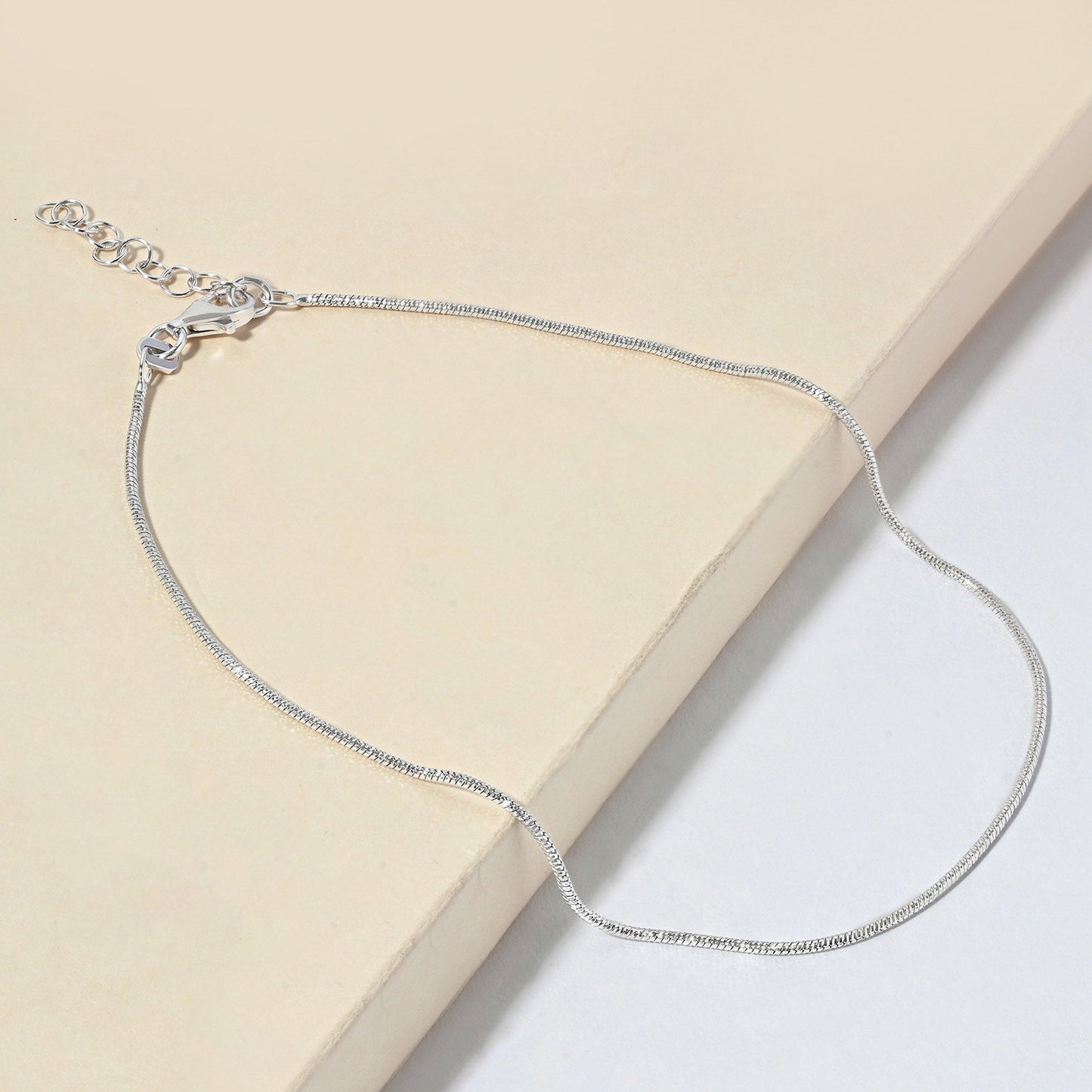 Classic Twist Silver Anklet